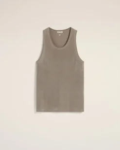 Ami Paris Beige Light Shiny Rib Jersey Tanktop ASH Online
