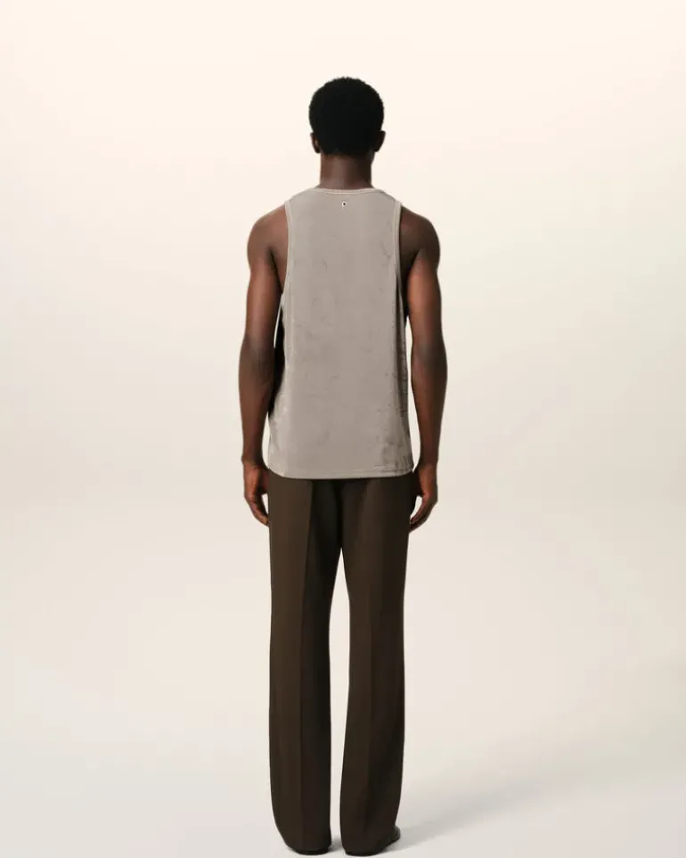 Ami Paris Beige Light Shiny Rib Jersey Tanktop ASH Online