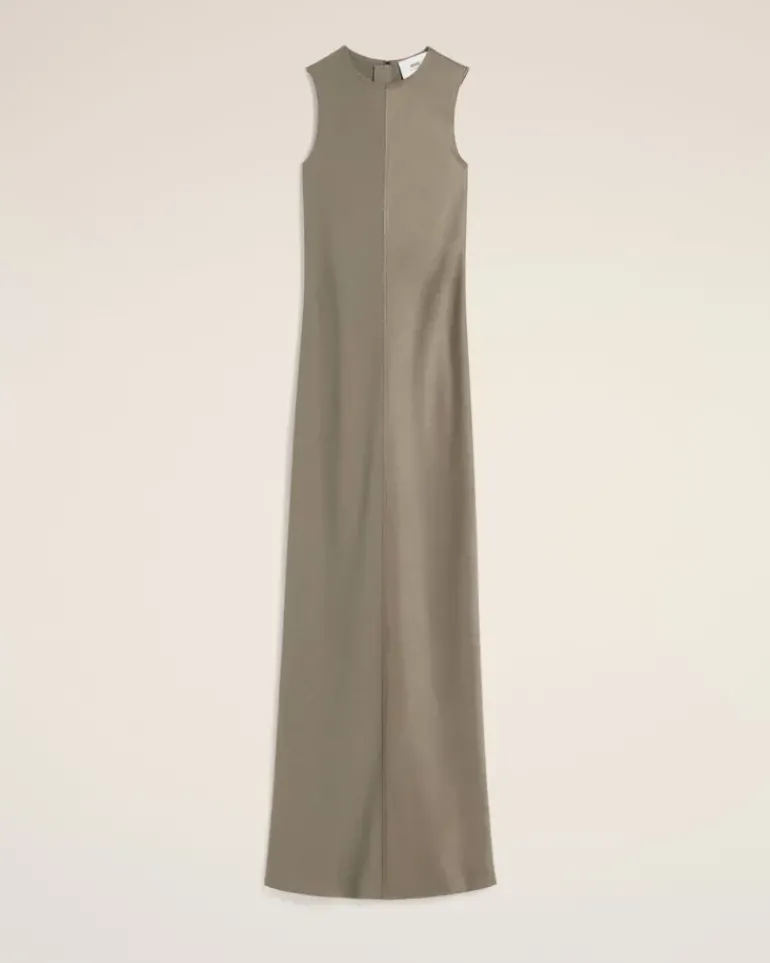 Ami Paris Beige Long Straight Dress ASH Clearance