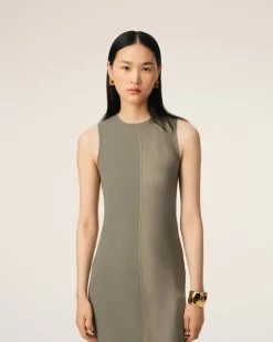 Ami Paris Beige Long Straight Dress ASH Clearance