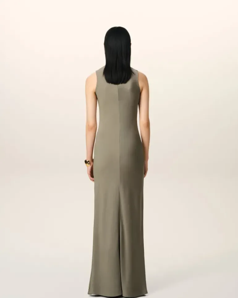 Ami Paris Beige Long Straight Dress ASH Clearance