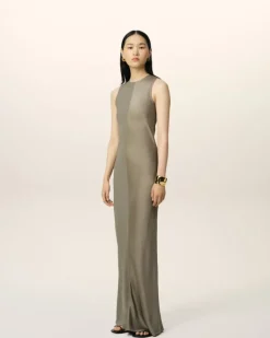 Ami Paris Beige Long Straight Dress ASH Clearance