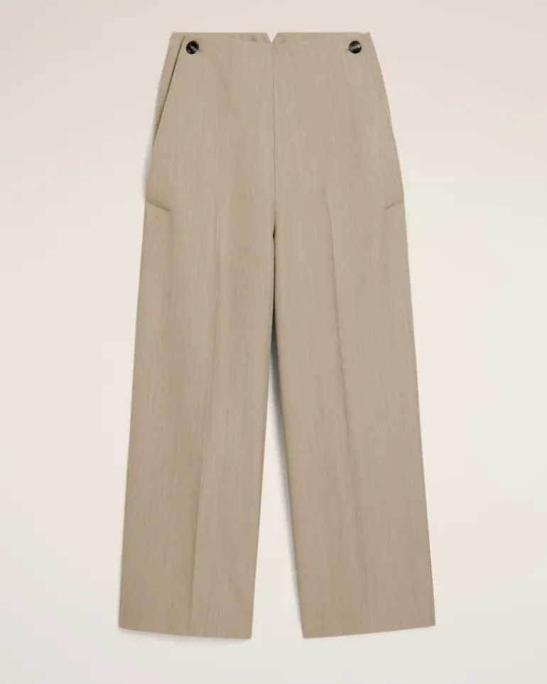 Ami Paris Beige New Wool Sailor Trousers GINGER Store