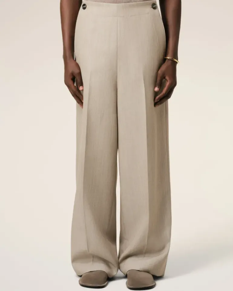 Ami Paris Beige New Wool Sailor Trousers GINGER Store