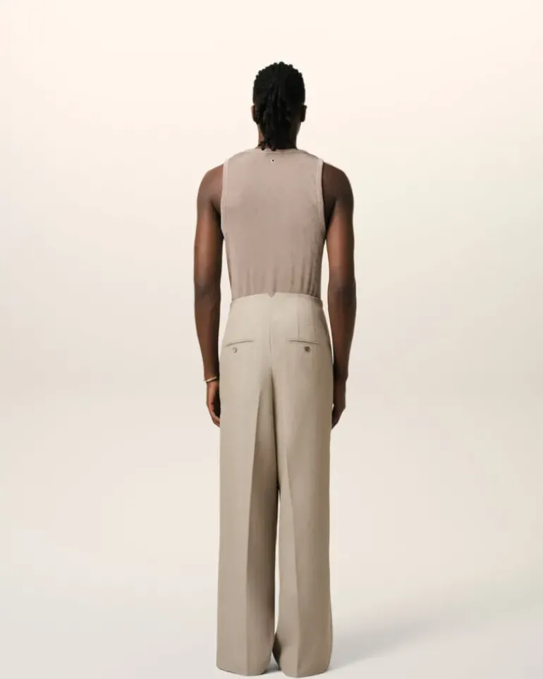 Ami Paris Beige New Wool Sailor Trousers GINGER Store
