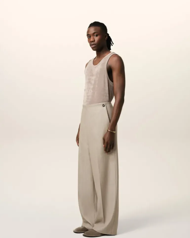 Ami Paris Beige New Wool Sailor Trousers GINGER Store