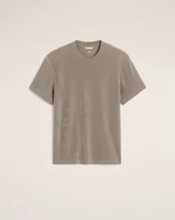 Ami Paris Beige Rib Jersey Short Sleeve T-Shirt ASH Cheap