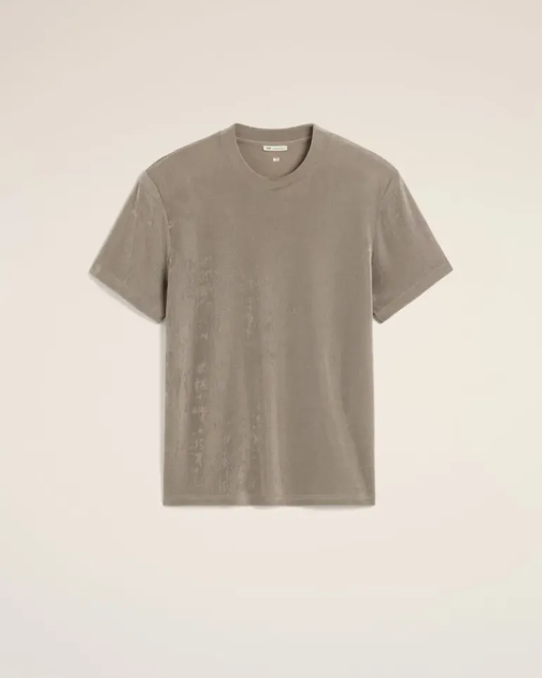 Ami Paris Beige Rib Jersey Short Sleeve T-Shirt ASH Cheap