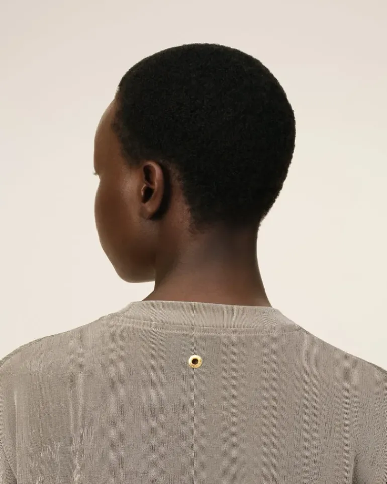 Ami Paris Beige Shiny Jersey Short Sleeve T-Shirt ASH Store