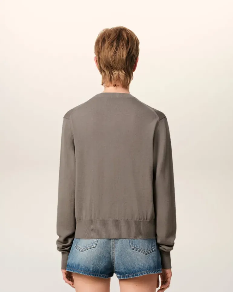 Ami Paris Beige Wool Ami de Coeur Crew Neck Sweater ASH Fashion