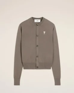 Ami Paris Beige Wool Ami de Coeur Cardigan ASH Flash Sale