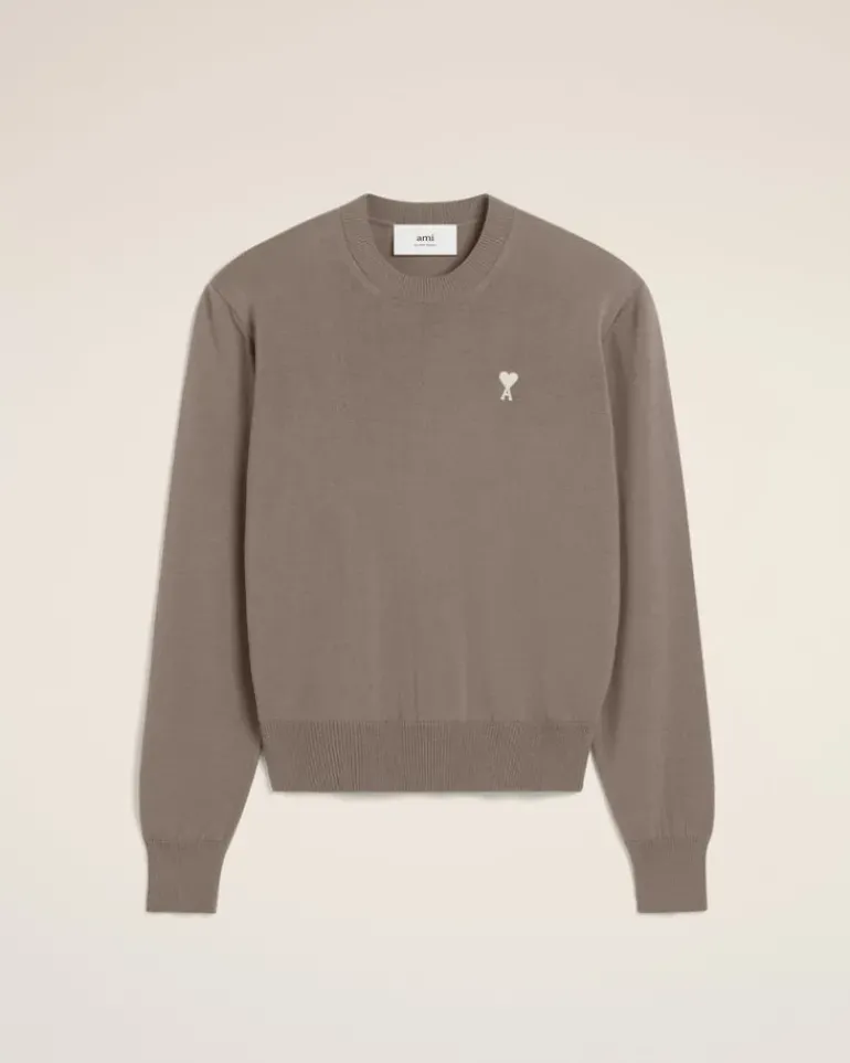 Ami Paris Beige Wool Ami de Coeur Crew Neck Sweater ASH Cheap