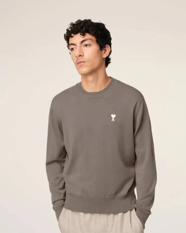 Ami Paris Beige Wool Ami de Coeur Crew Neck Sweater ASH Cheap