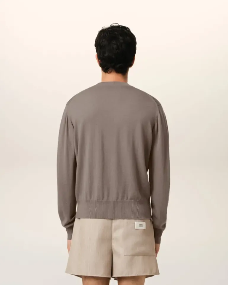 Ami Paris Beige Wool Ami de Coeur Crew Neck Sweater ASH Cheap