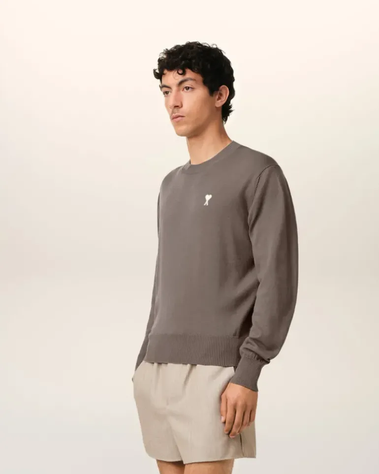 Ami Paris Beige Wool Ami de Coeur Crew Neck Sweater ASH Cheap