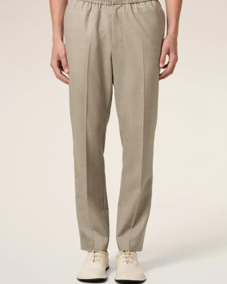Ami Paris Beige Wool Elasticated Waist Trousers ASH Shop