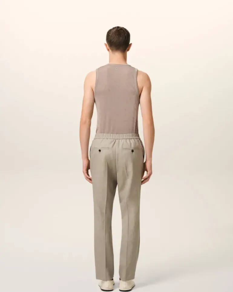 Ami Paris Beige Wool Elasticated Waist Trousers ASH Shop