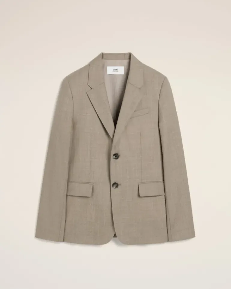 Ami Paris Beige Wool Two Buttons Jacket ASH Best Sale