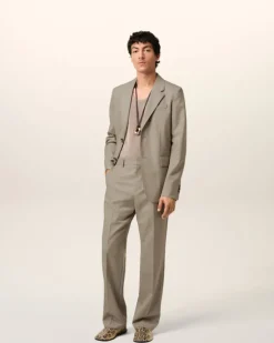 Ami Paris Beige Wool Two Buttons Jacket ASH Best Sale