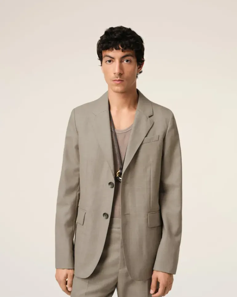 Ami Paris Beige Wool Two Buttons Jacket ASH Best Sale