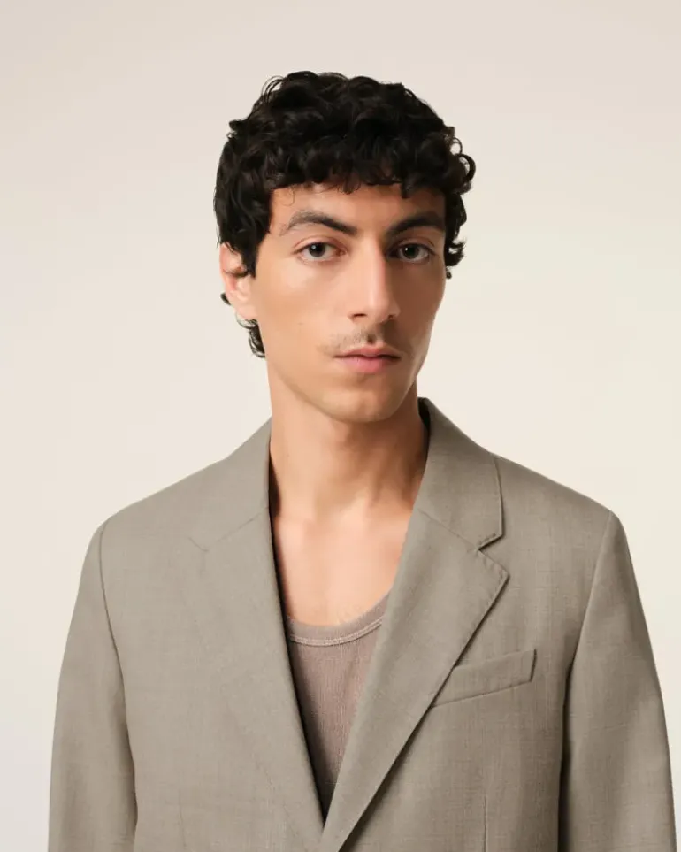 Ami Paris Beige Wool Two Buttons Jacket ASH Best Sale