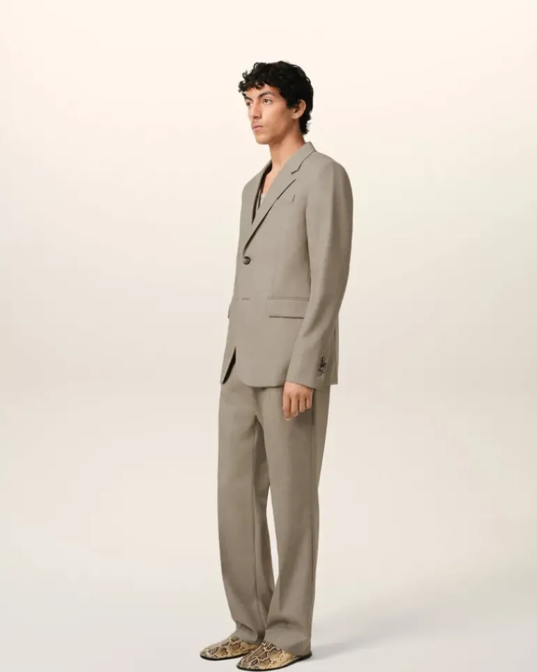 Ami Paris Beige Wool Two Buttons Jacket ASH Best Sale