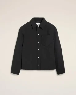 Ami Paris Canvas Padded Ami de Coeur Overshirt BLACK Best Sale