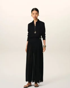 Ami Paris Contrasted Top Long Sleeve Shirt BLACK Online