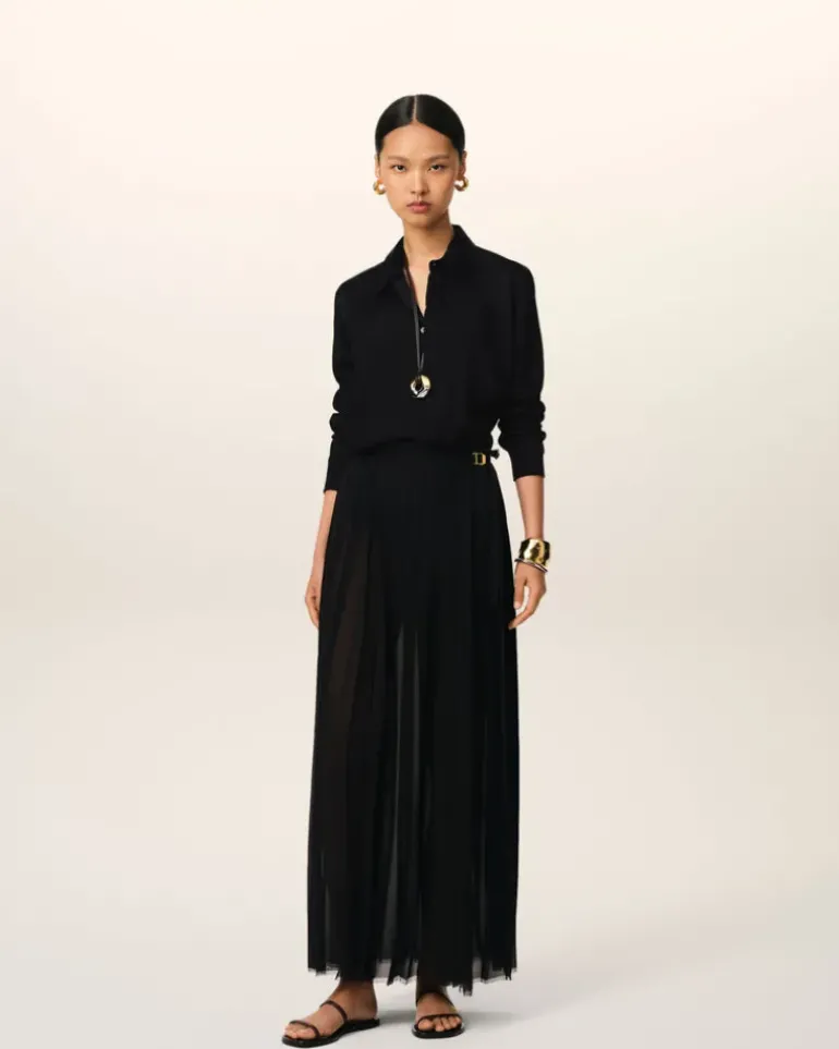 Ami Paris Contrasted Top Long Sleeve Shirt BLACK Online