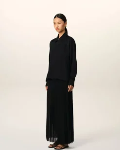 Ami Paris Contrasted Top Long Sleeve Shirt BLACK Online