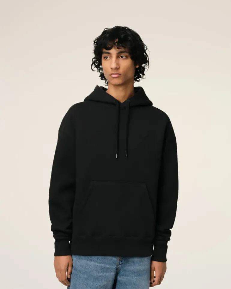 Ami Paris Cotton Ami de Coeur Hoodie BLACK Flash Sale