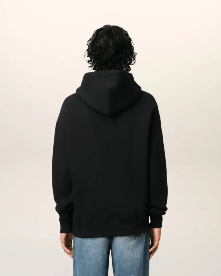 Ami Paris Cotton Ami de Coeur Hoodie BLACK Flash Sale