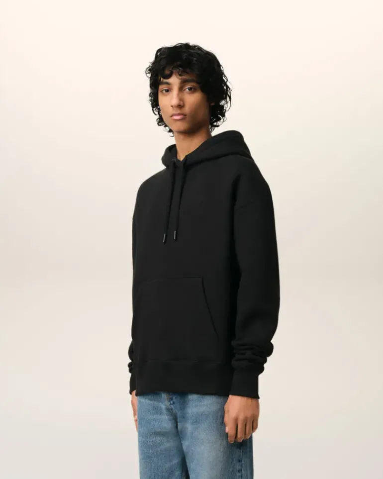 Ami Paris Cotton Ami de Coeur Hoodie BLACK Flash Sale