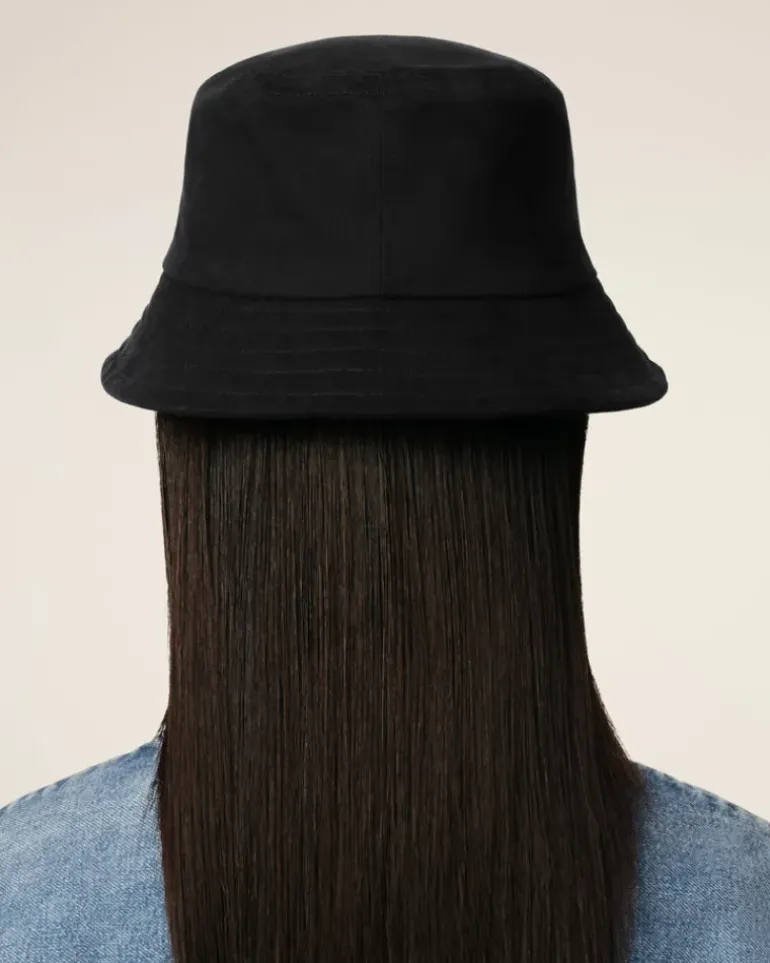 Ami Paris Cotton Ami de Coeur Embroidery Bucket Hat BLACK Clearance
