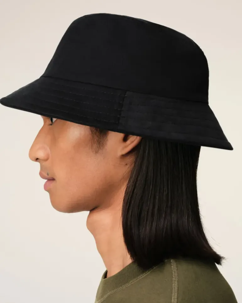 Ami Paris Cotton Ami de Coeur Embroidery Bucket Hat BLACK Clearance