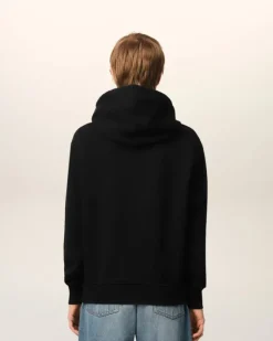 Ami Paris Cotton Ami de Coeur Hoodie BLACK Outlet