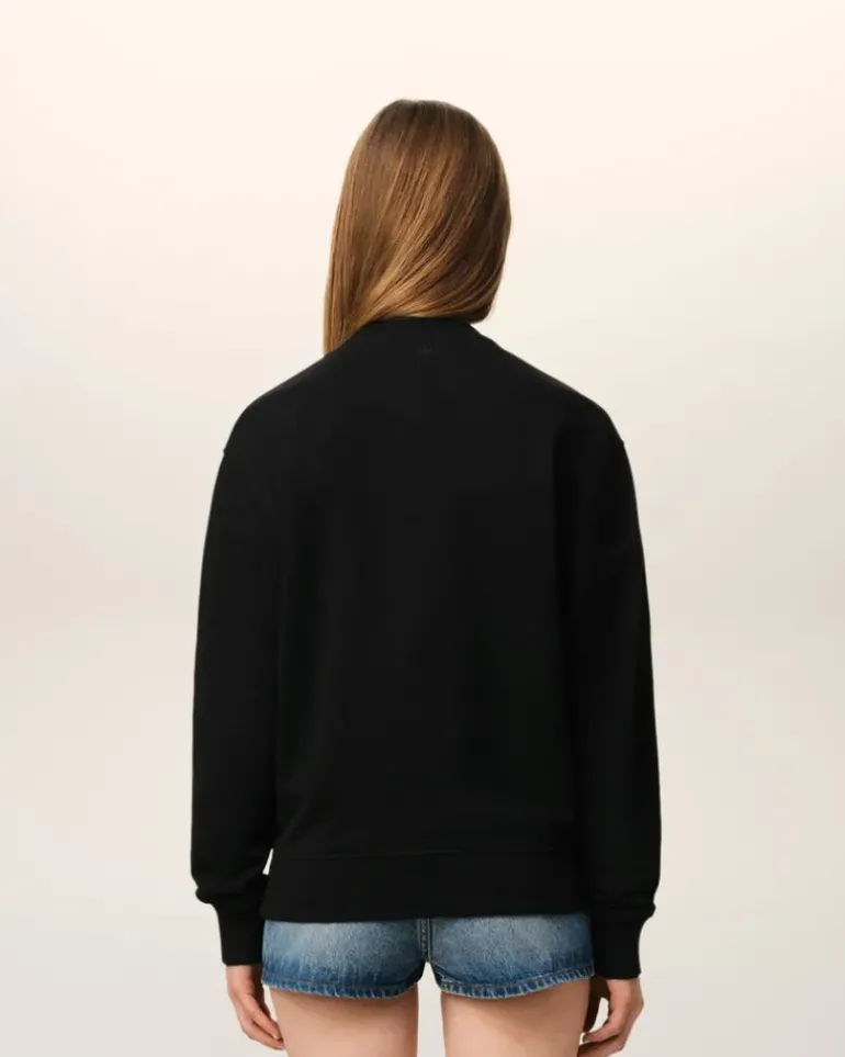 Ami Paris Cotton Ami de Coeur Sweatshirt BLACK Sale