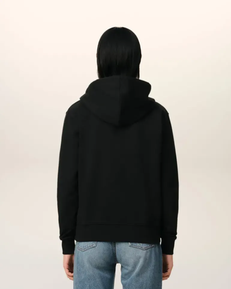 Ami Paris Cotton Ami de Coeur Zipped Hoodie BLACK New