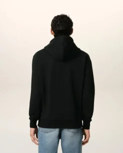 Ami Paris Cotton Ami de Coeur Zipped Hoodie BLACK New