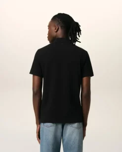 Ami Paris Cotton Ami de Coeur Polo Shirt BLACK Flash Sale