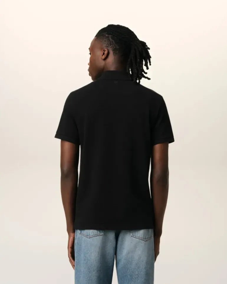 Ami Paris Cotton Ami de Coeur Polo Shirt BLACK Flash Sale