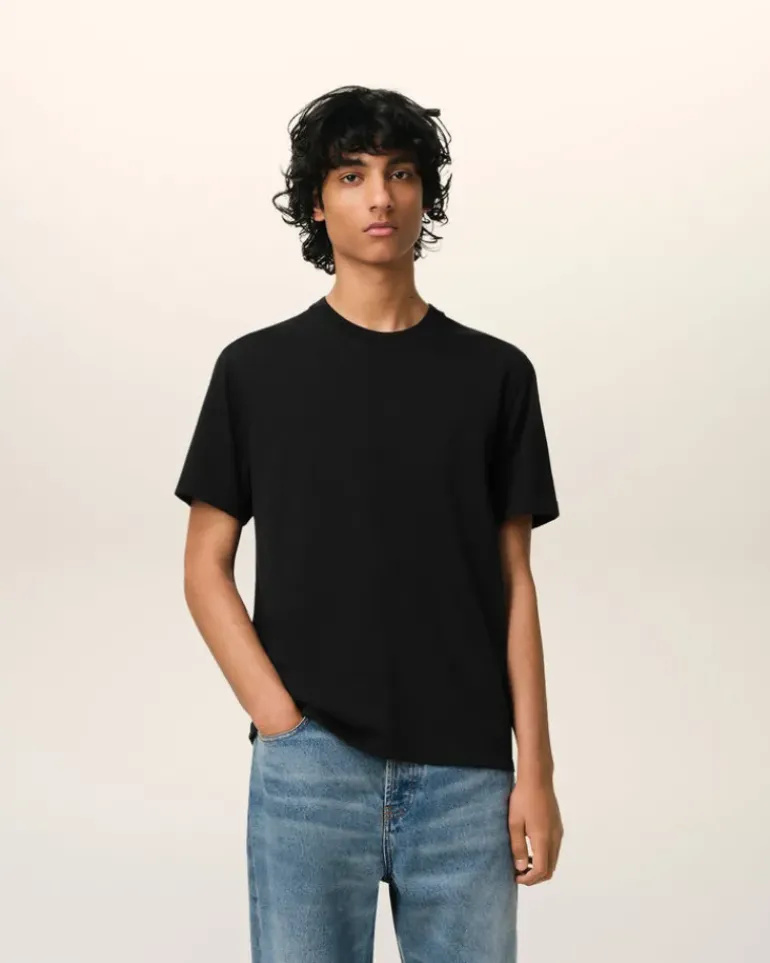 Ami Paris Cotton Ami de Coeur T-Shirt BLACK Cheap