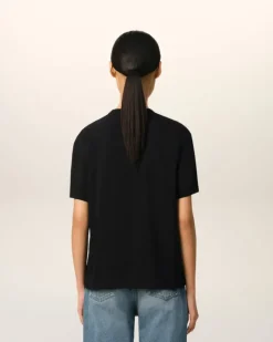 Ami Paris Cotton Ami de Coeur T-Shirt BLACK Cheap