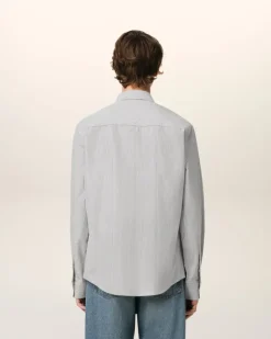 Ami Paris Black Cotton Button-Down Ami de Coeur Shirt BLACK/NATURAL WHITE Shop
