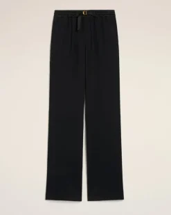 Ami Paris Flare Fit Elasticated Trousers BLACK Shop