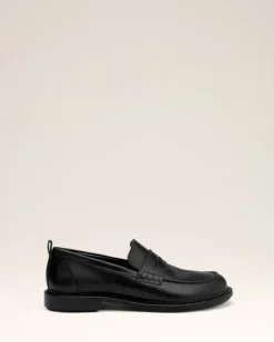Ami Paris Leather Anatomical Toe Loafers BLACK Clearance