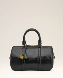 Ami Paris Leather Boston Bag BLACK Cheap