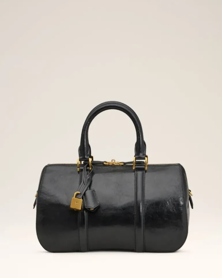 Ami Paris Leather Boston Bag BLACK Cheap