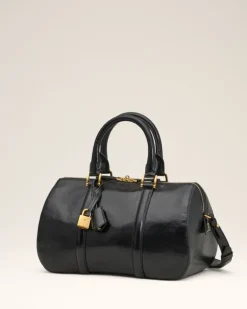 Ami Paris Leather Boston Bag BLACK Cheap