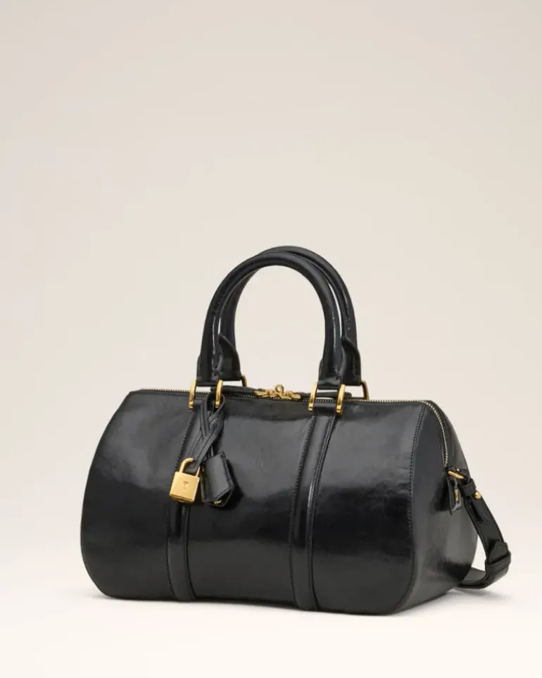 Ami Paris Leather Boston Bag BLACK Cheap